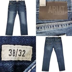 Ariat M7 Rebar Jeans Mens 38x32 Blue Slim Straight Leg Denim Workwear Pants 38